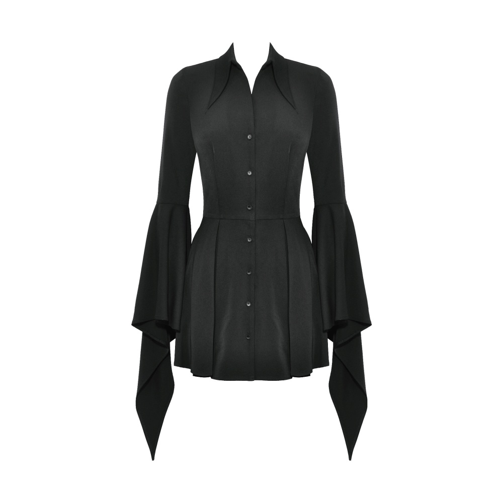 Dark in Love - Witchy BellSleeve Shirt Kurzes Kleid - Schwarz
